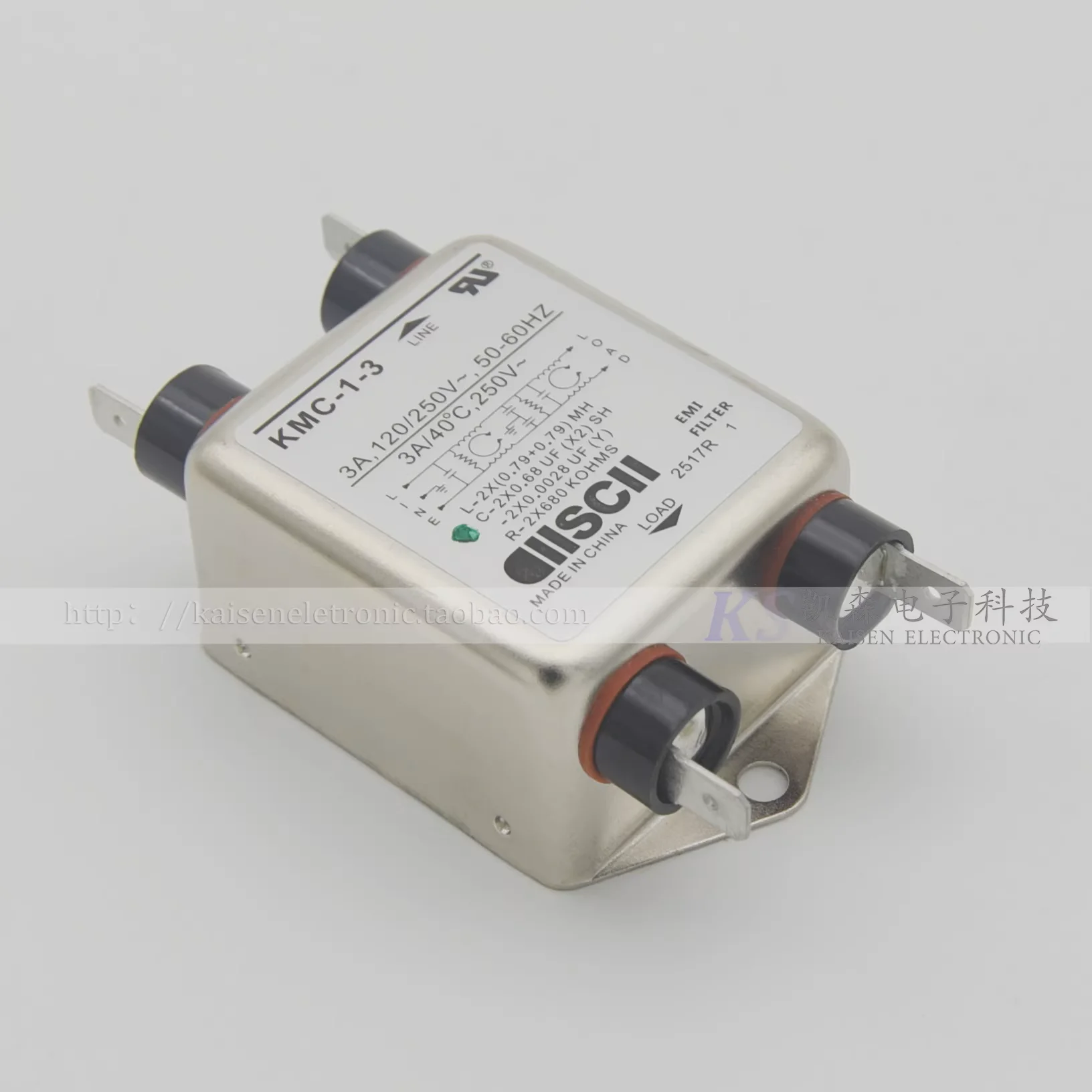 Фото 3EMC1 KMC-1-3 F8126 1-6609037-1 Corcom 3A однофазный фильтр помех для переменного тока №1