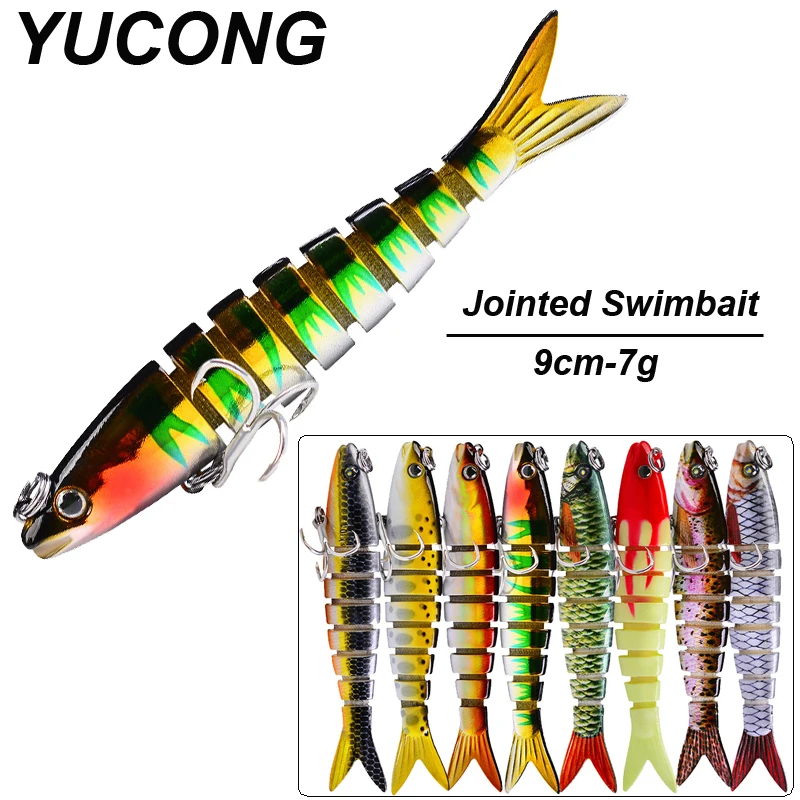 

YUCONG 1PC Sinking Wobbler Fishing Lure 9cm-7g Jointed Crankbait Swimbait 8 Segment Hard Artificial Bait Isca Fishing Tackle