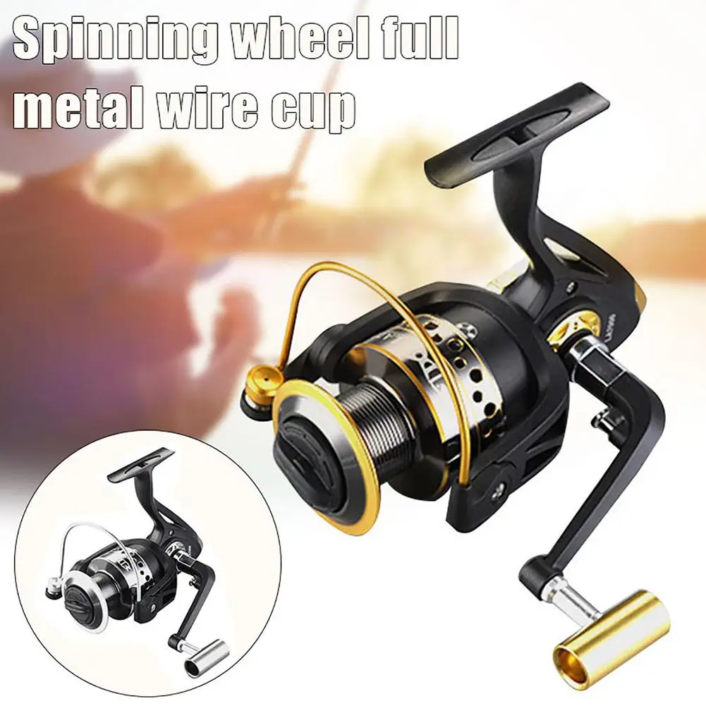 

Lure Spinning Reel 5.2:1 Gear Ratio Hollow-out Front Drag Left Right Handle Interchangeable Fishing Reel