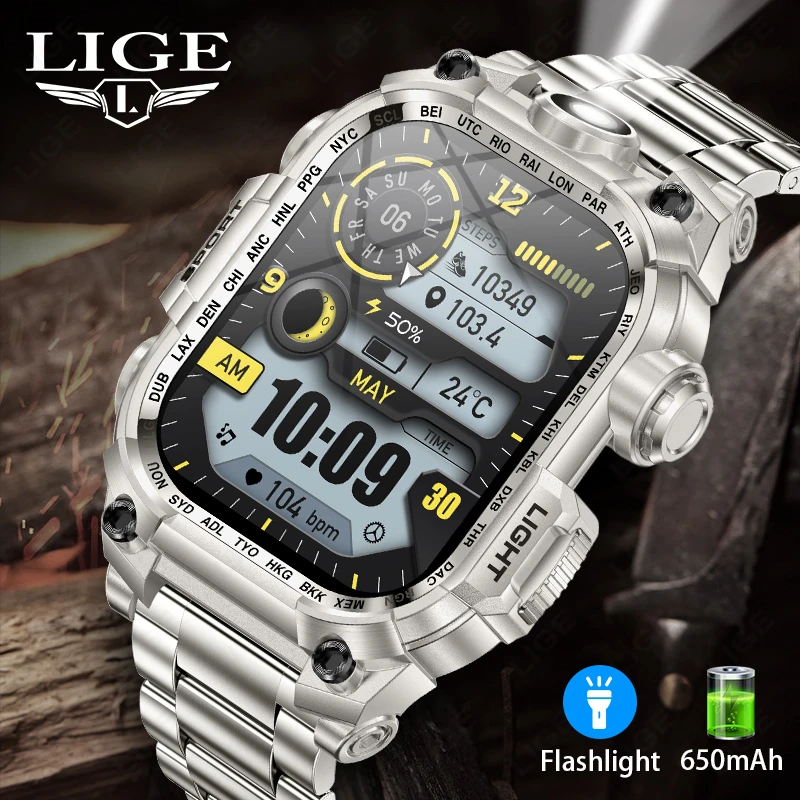 LIGE новые умные часы для Xiaomi мужские уличные фонарики спортивный фитнес-трекер