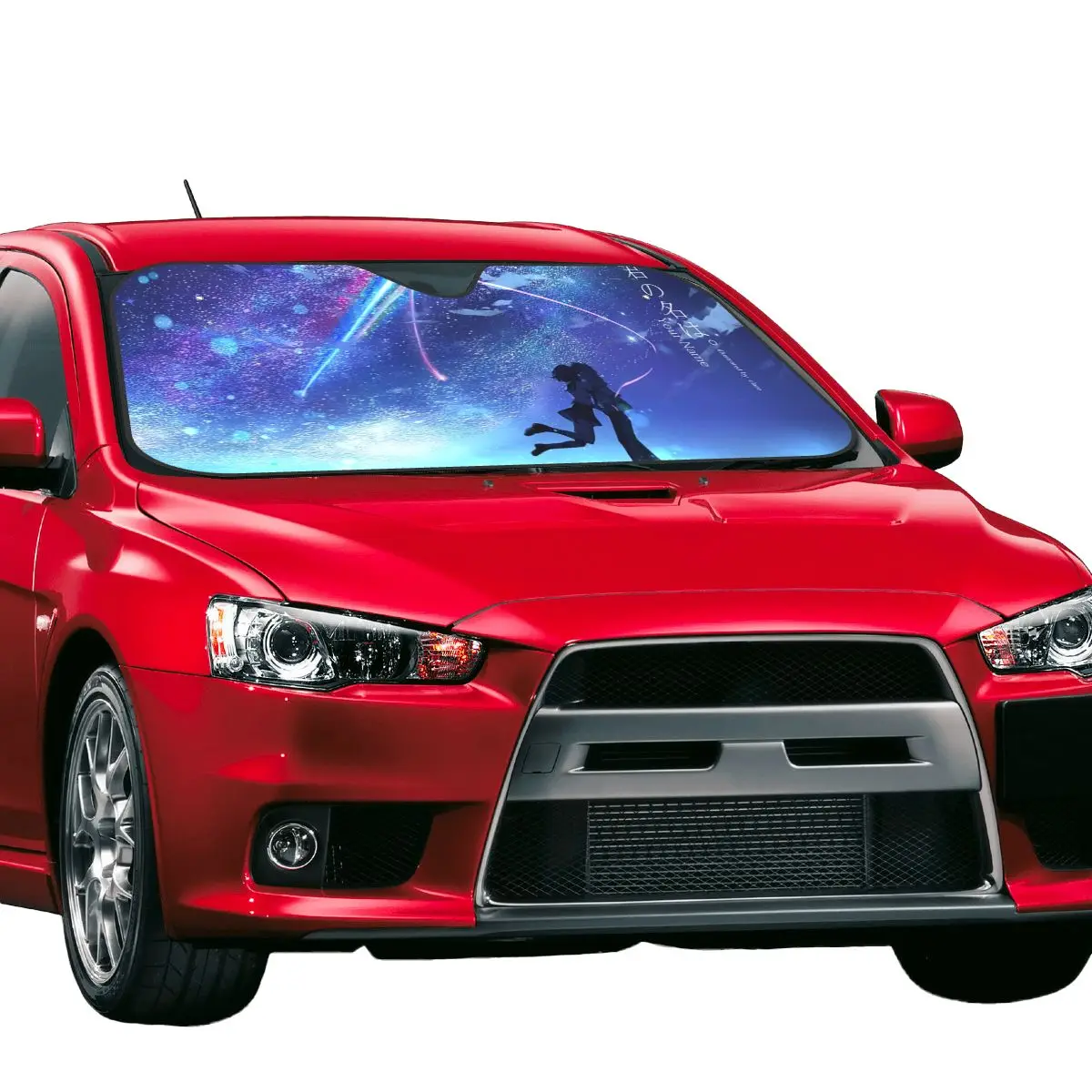 

Your Name Cute Sunshade Windscreen 76x140cm Anime Aluminium Foil Sunshade Visor Front Window Cover