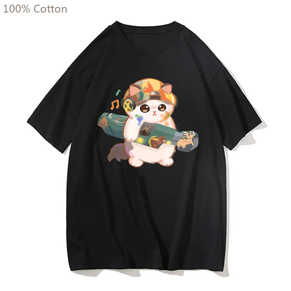 

VALORANT Manga Print T-shirts Kawaii Anime Tshirt 100% Cotton Gothic Punk Tee-shirt Regular Soft Funko Pop Men/women T-shirt