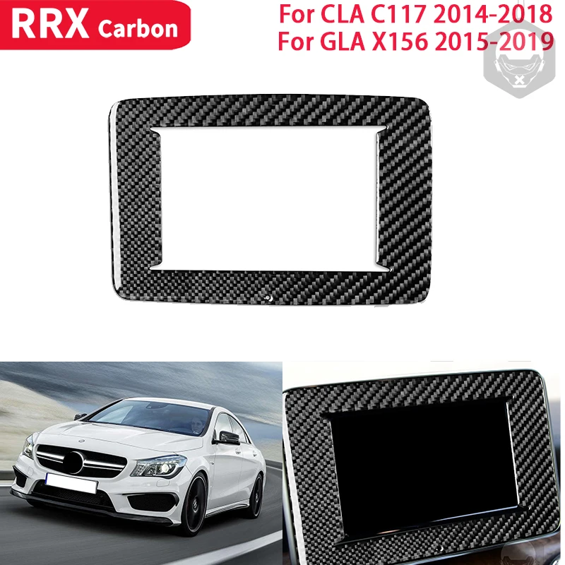 

RRX Real Carbon Fiber Accessories Car Dashboard Panel Decor Frame Cover Sticker for Mercedes Benz CLA C117 GLA X156 2014-2019