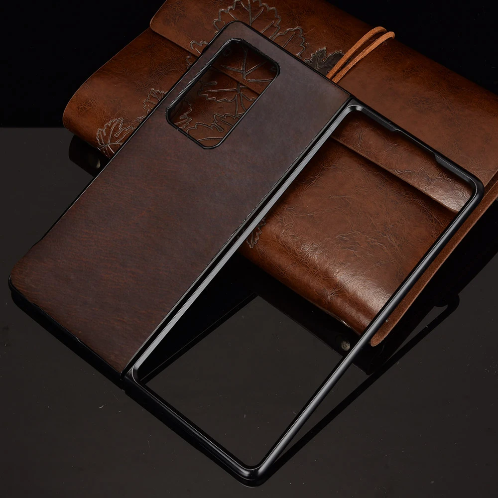 

Crazy Horse Skin flip Crocodile Texture Leather Phone Case For Huawei Mate X2 P50 Pocket Hard Bottom Plastic Back Cover Case