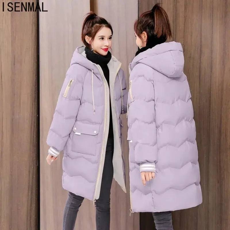 2022 New Women Down Padded Jacket Women Winter Warm Thick Cotton Coat Korean Loose Women Long Parkas Winter Jacket Women Outwear