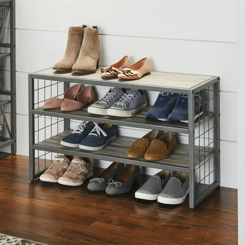 

Farmhouse 3 Tiers,12-Compartment Garment wood, Gray