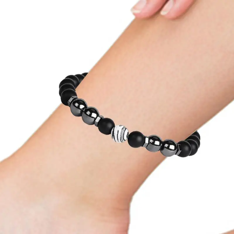 

Black Ankle Bracelets Obsidian Anklet Black Beaded Ankle Bracelet Adjustable Obsidian Anklets 1 PCS Adjustable Obsidian Foot