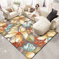 3d gold rose flower printed leaves oval carpet area rug cartoon area rug floor carpet for living room bedroom home decorative