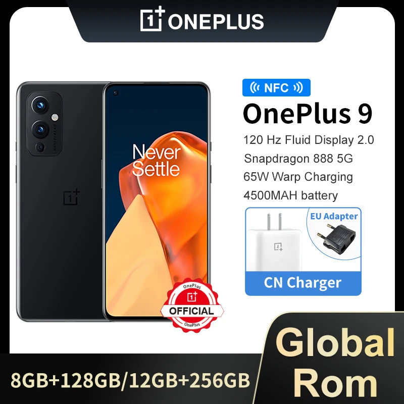 

Global Rom OnePlus 9 5G Smartphone 48MP Camera Snapdragon 888 4500 mAh Battery 6.55‘’ 120Hz AMOLED Display NFC Mobile Phone