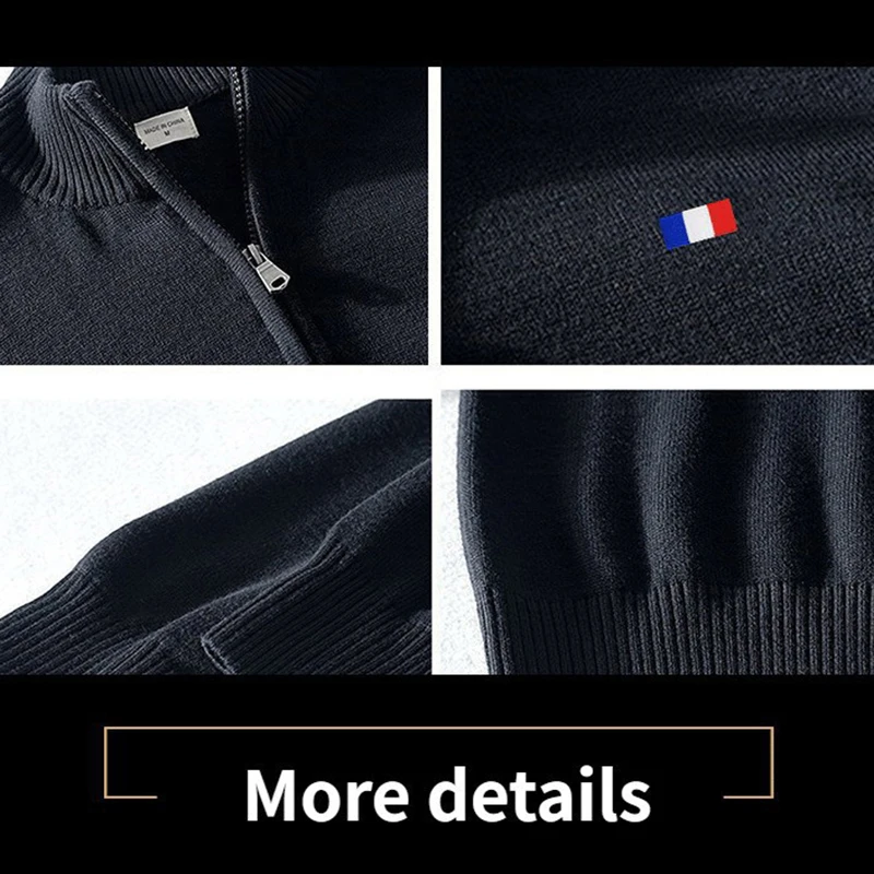 Мужской повседневный кардиган на молнии теплый свитер из 100% хлопка повседневное