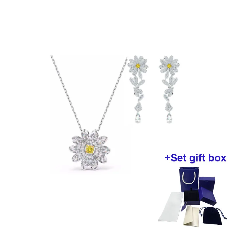

S Small Yellow Flower High-quality Jewelry Necklace Earrings Set, The First Choice for Holiday Gifts To Express Your Heart