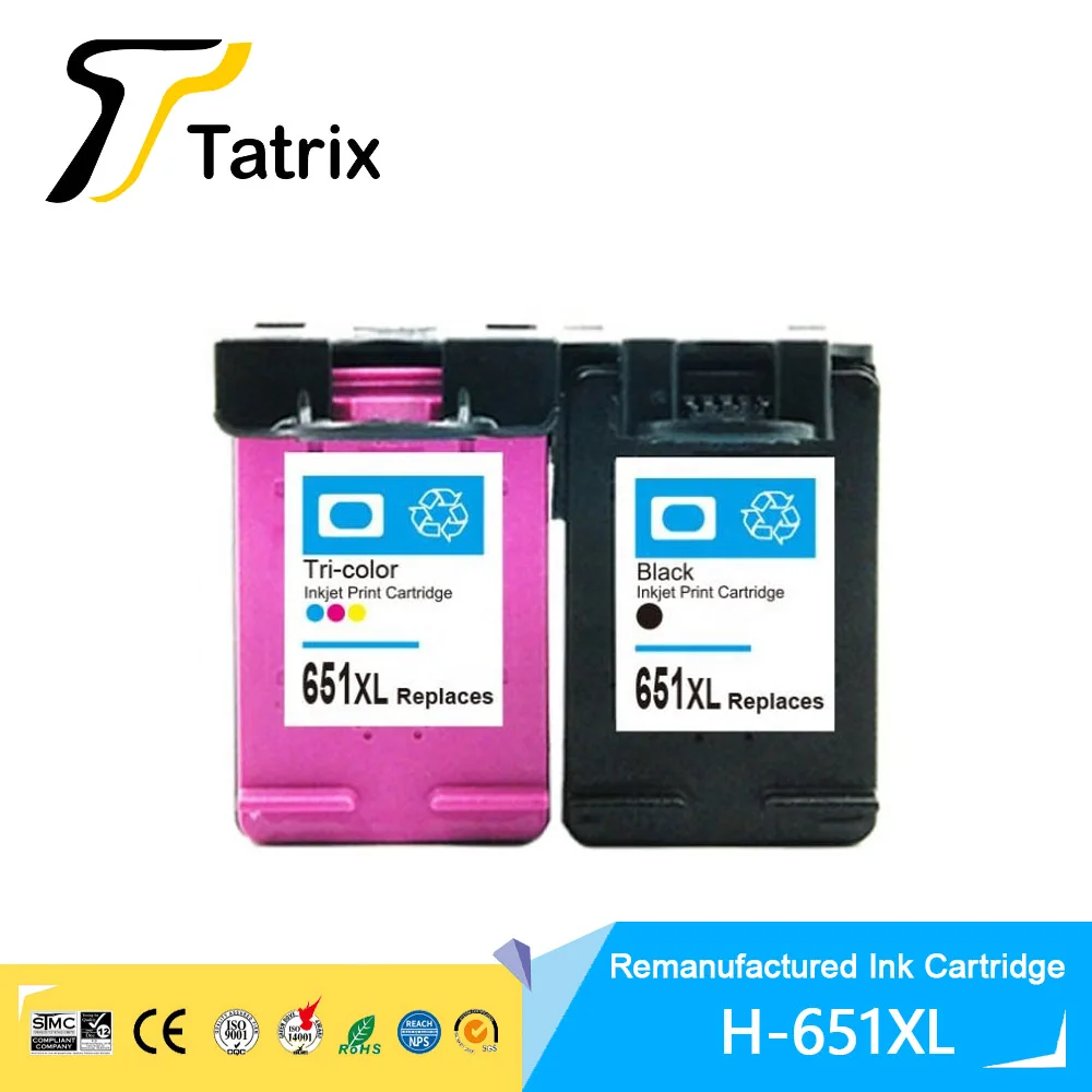 Tatrix восстановленный картридж замена для HP651 651XL HP Deskjet 5575 5645 officejet 202 252 принтер