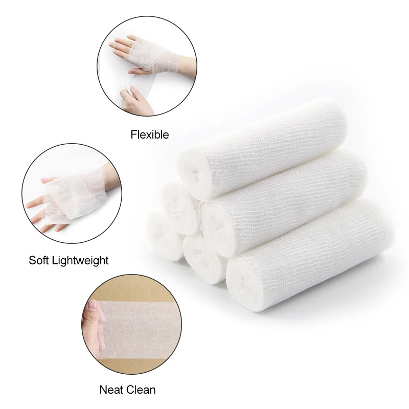 

1pc 7.5cm x 4.5m PBT Elastic Bandage Medical Gauze For Wound Dressing Emergency Care