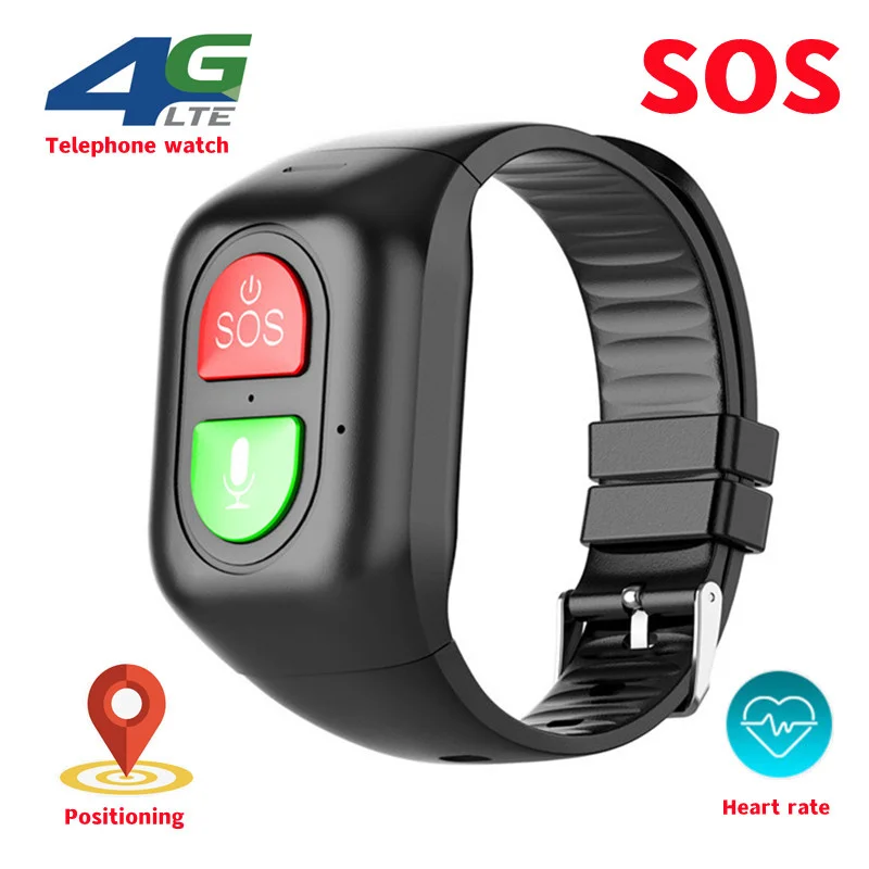

Elderly GPS Tracker 4g Phone Watch SOS One Key Call Anti-wandering Tracker Sports Pedometer Bracelet Heart Rate Blood Monitoring