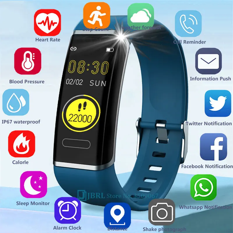 

Смарт-часы CT6, мужские и женские Смарт-часы, браслет для фитнеса, шагомер, спортивный трекер, силиконовые водонепроницаемые Смарт-часы для ...