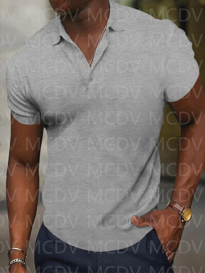 

Мужская Однотонная рубашка-поло, Повседневная рубашка-поло с 3D принтом, летние мужские топы