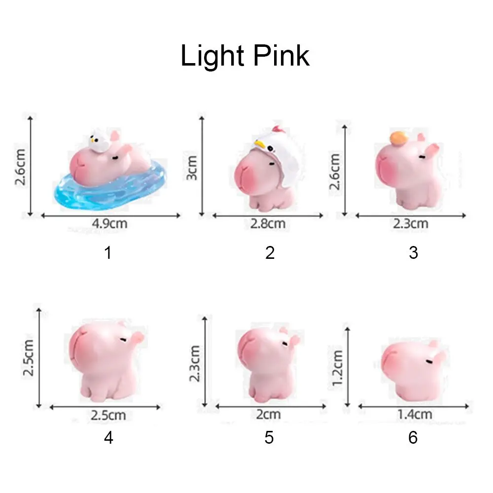 Смола мультяшная статуя капибары DIY розовые миниатюрные фигурки микро пейзажные