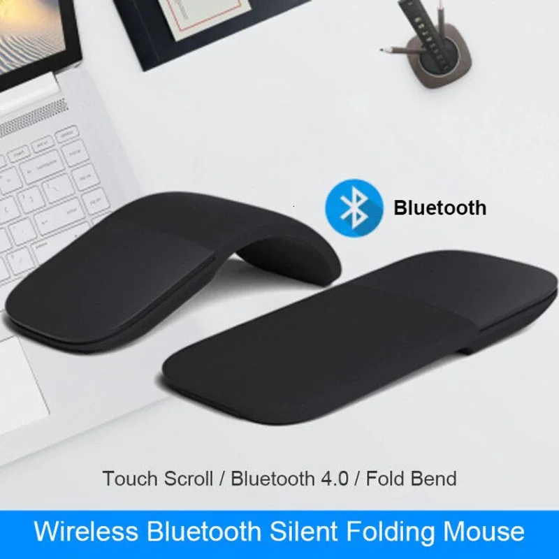 

Mini Wireless Folding Bluetooth Mouse Foldable Arc Touch Mice Ergonomic Utra Thin Silent Gamer Mause For Microsoft Laptop PC Mac