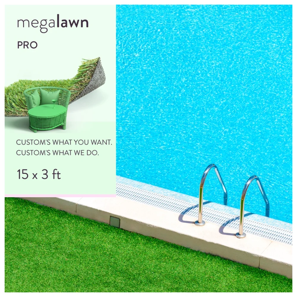 LISM MegaLawn Pro 15 x 3 Feet Artificial Grass for Pet Lawn and Landscaping Indoor/Outdoor Area Rug