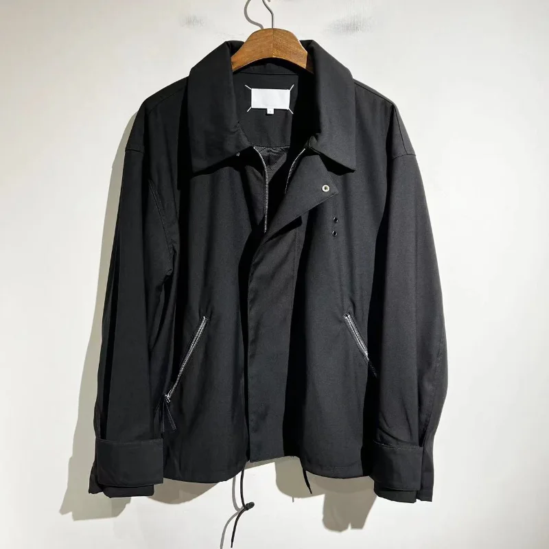 

2023FW Vintage Lapel Jacket Casual Versatile Drawstring Coat Windbreaker Jacket Men's Clothing Techwear Y2K Streetwear Clothes
