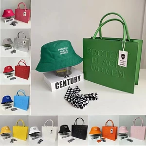 Women Set Bucket Hat 2022 Luxury TOTE Handbags for Women Bag Purse And Hat Set Ladies Leather Protect Black People Bag