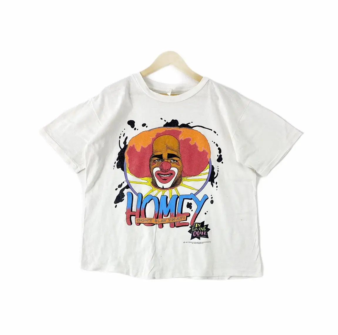 Винтажная футболка 90-х 1990 года в живых цветах домашняя не играет большое