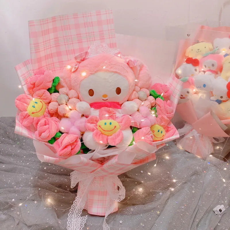 

Cute Kuromi Mymelody Plush doll doll children Doll Girl Birthday Gift Bouquet best friend creative Valentine's Day Bouquet Gifth