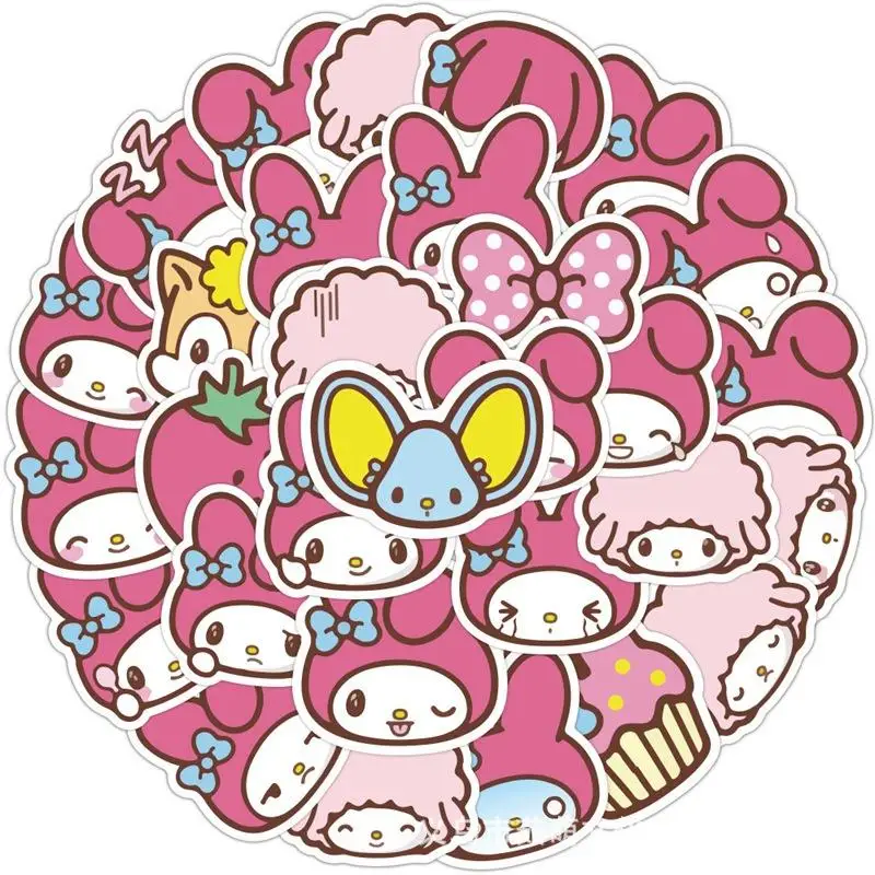 Мульти Стили Аниме стикер Miffy Sanrio Kuromi Стич Снупи My melody Kirby 40/50 шт. милые стикеры s