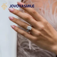 jovovasmile luxury moissanite 18k wedding ring gold anillos 4 6carat crushed ice hybrid radiant cut half eternity wedding band