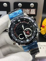 sports quartz digital 600 mens watch full function led dual display stainless steel waterproof world time eba series