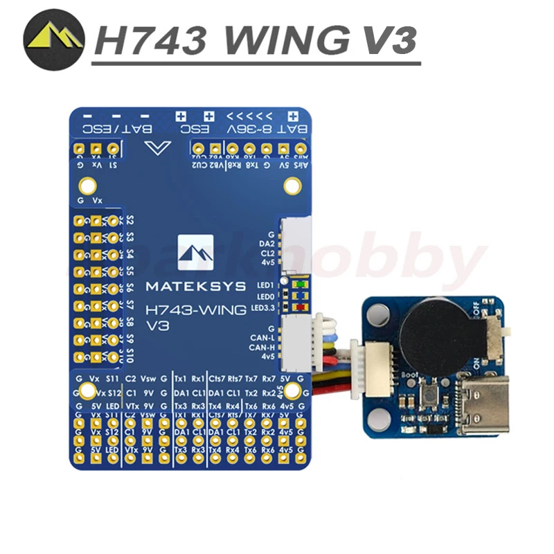 MATEK H743 WING V3 Flight Controller INAV 3-8LIPO DC 8-36V 30.5x30.5mm OSD For RC Multirotor Airplane Fixed Wing Drones Parts
