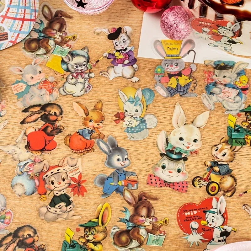 40 шт. наклейки в стиле каваи с кроликом на каждый день эстетические для