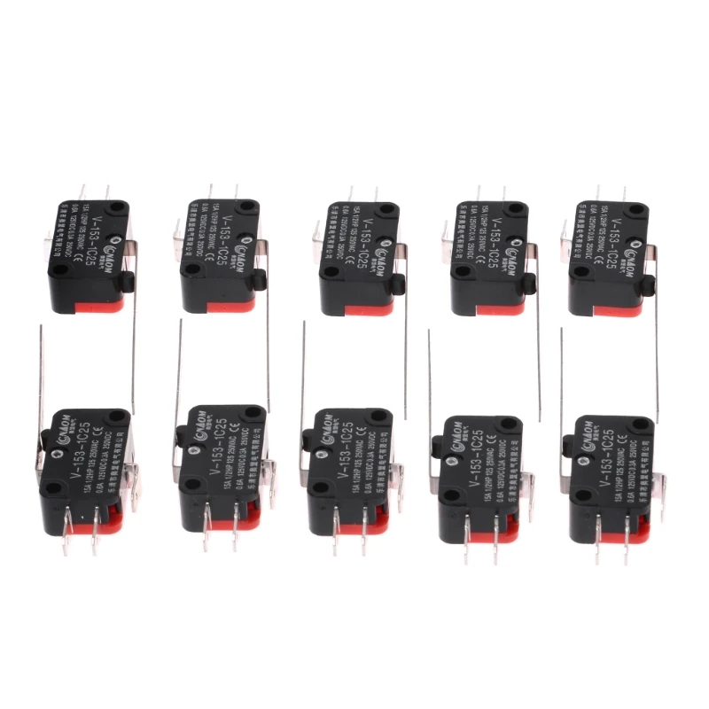 

10pcs V-153-1C25 Limit Switches Long Straight Hinge Lever Type SPDT Micro Switch Dropship