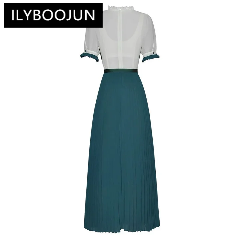 Летнее женское платье ILYBOOJUN высокого качества шифоновые туники с вышивкой и