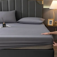 waterproof fitted sheet solid color mattress cover with elastic bands bedsheet king size bed sheet 150x190 mattress protectors