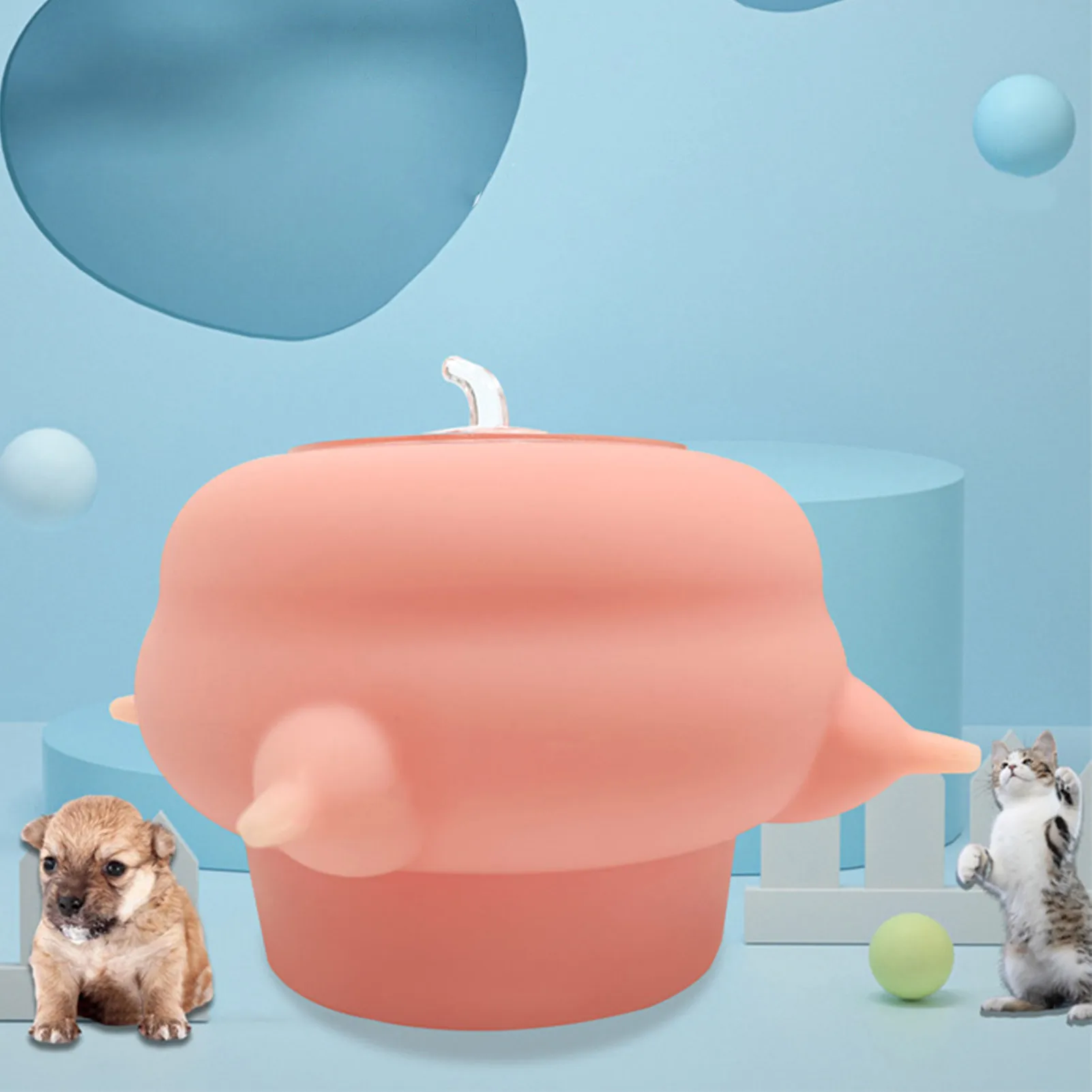 

200ml Pet Feeder Bubble Milk Bowl Feeder Silicone Newborn Kittle Puppy Nursing Drink Food Dispenser With 4 Silicone Nipples