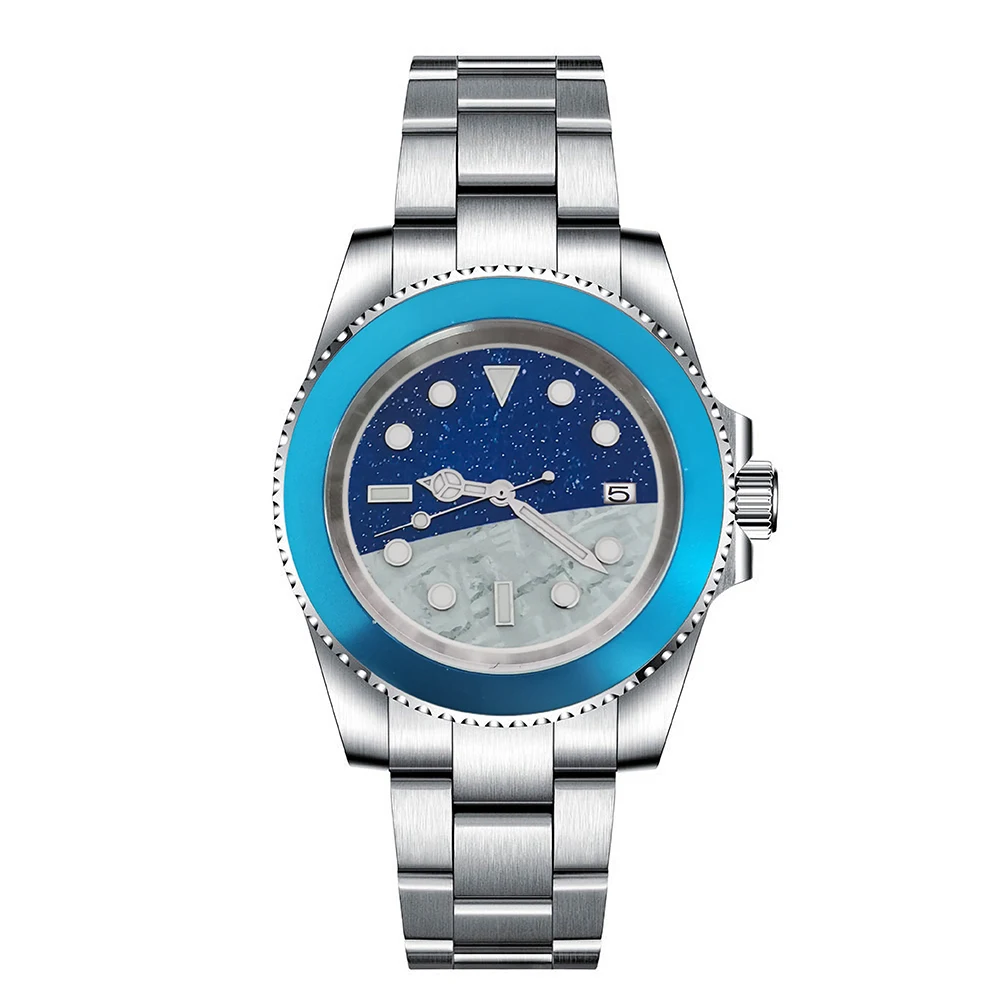 

Новинка 40 мм GEERVO без логотипа сапфировый Кристалл 316L чехол из нержавеющей стали японский NH35 Move men t светящиеся мужские часы