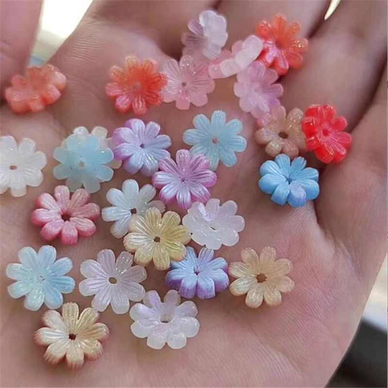 

new creative Imitate shell 10mm torus acetic acid flower beads connectors for diy earrings hairpin jewelry making accessories