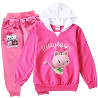 cute gabbys dollhouse hoodie kids gabby cats hoodies sweatpants 2pcs sets toddler girls boutique outfits baby boys tracksuits