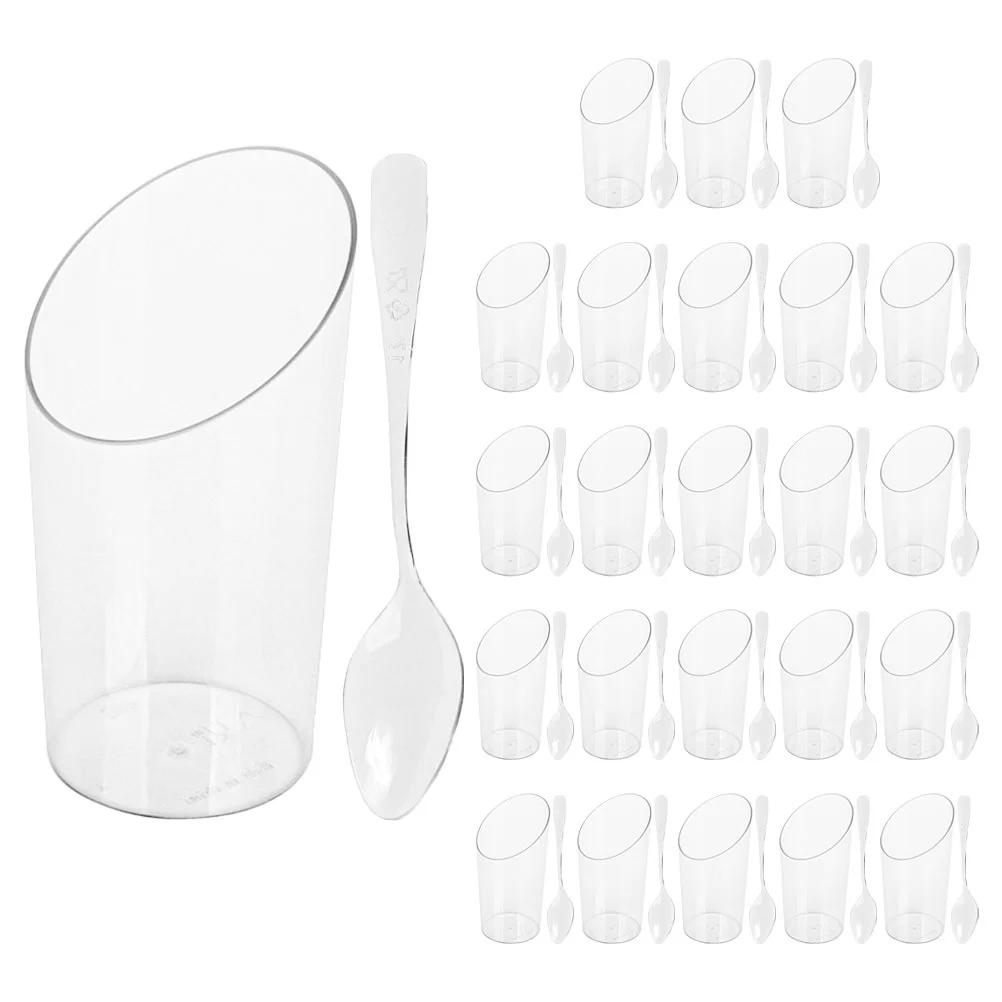 

24 Sets Cups Clear Pudding Cup Dessert Accessory for Party Home