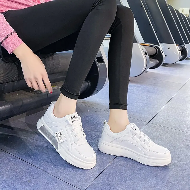 

White Sneakers Women Casual Lace-Up Pink Travel Board Shoes Female Spring New Ladies Running Flats Fashion Womans Sneaker