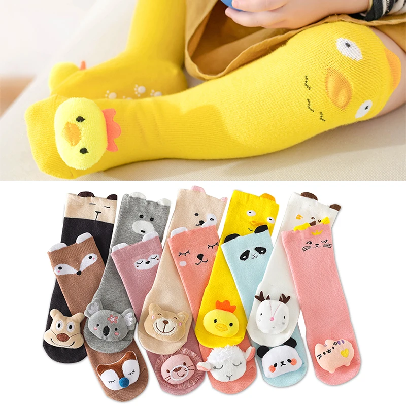 

New Kids Socks Baby Autumn New Cartoon Doll Accessorie Floor Socks Non-slip Toddler Baby Knee High Infant Sock Childrens Socks