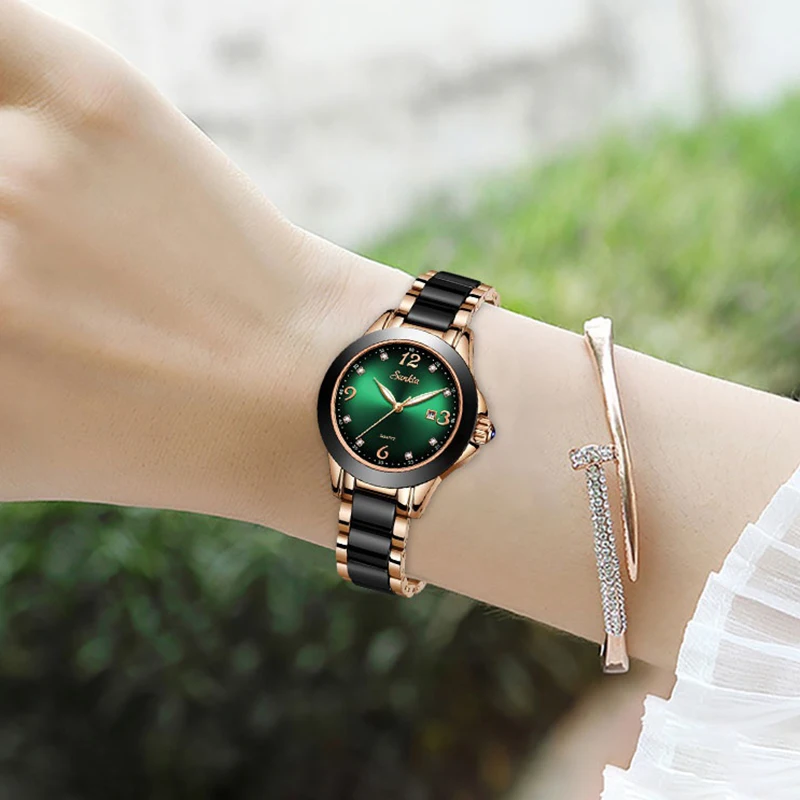 Female Quartz Watch Woman Waterproof Stainless Steel Ceramics Women Wrist Watches Luxury Bracelet Ladies Watch Gift Montre Femme