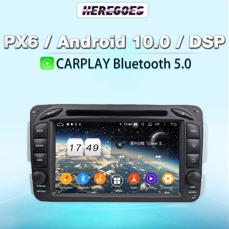 Автомобильный DVD-плеер Carplay PX6 Android 11 2 ГБ + 32 навигация GPS головное устройство
