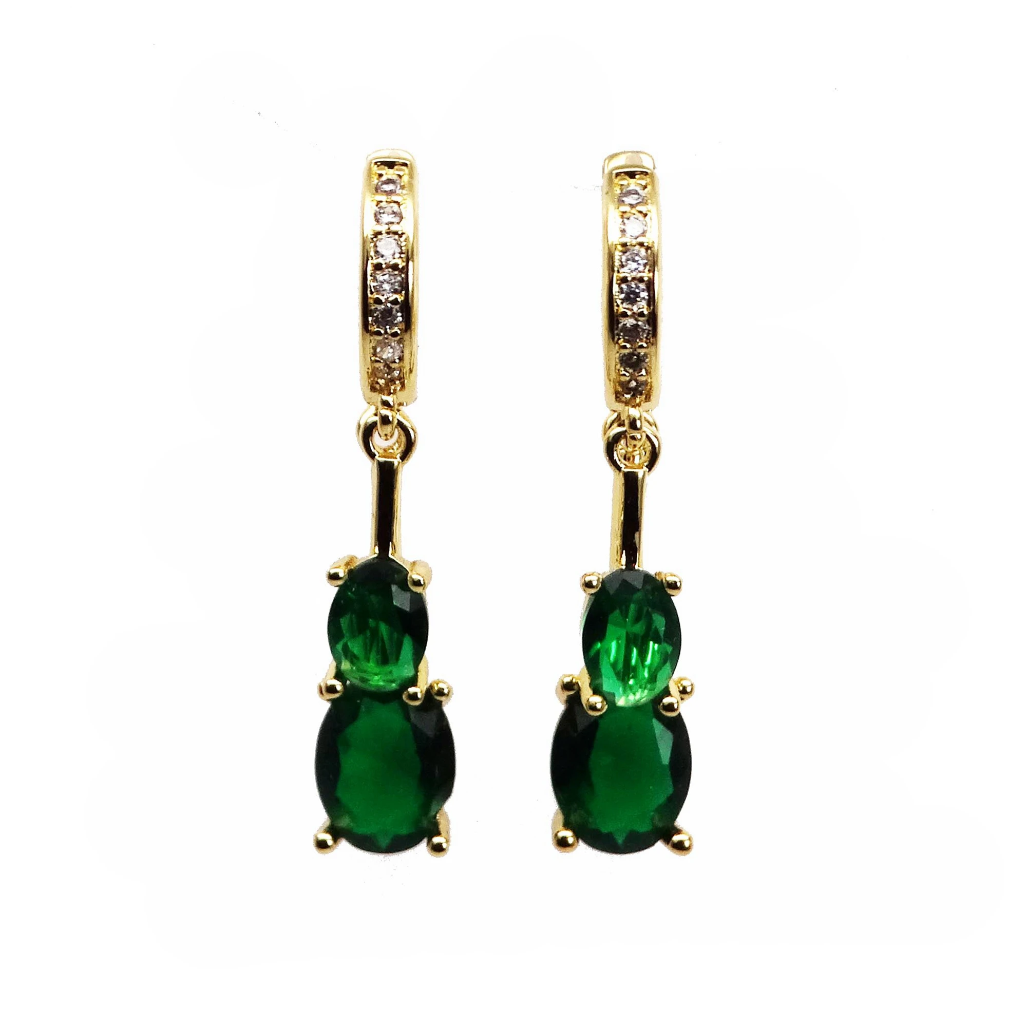 

C.YIP KAN copper plated gold Micro inlay zircon eggs shaped crystal earrings for Women Party Wedding Cubic Zirconia Jewelry