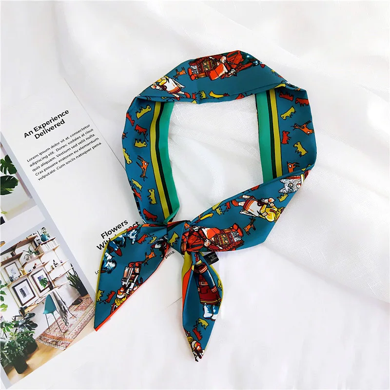 

Brand Bag Scarf Female Luxury Ladies Headband Headwear Accessories Long Small Scarf Design Shirt Necktie Belt Headscarf For Girl