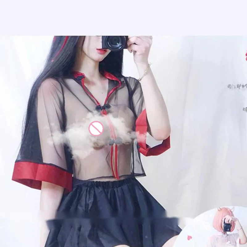 

Интенсивные эмоции забавная форма в национальном стиле для студентов Чонсам забавное нижнее белье костюм для косплея нижнее белье Прозрач...