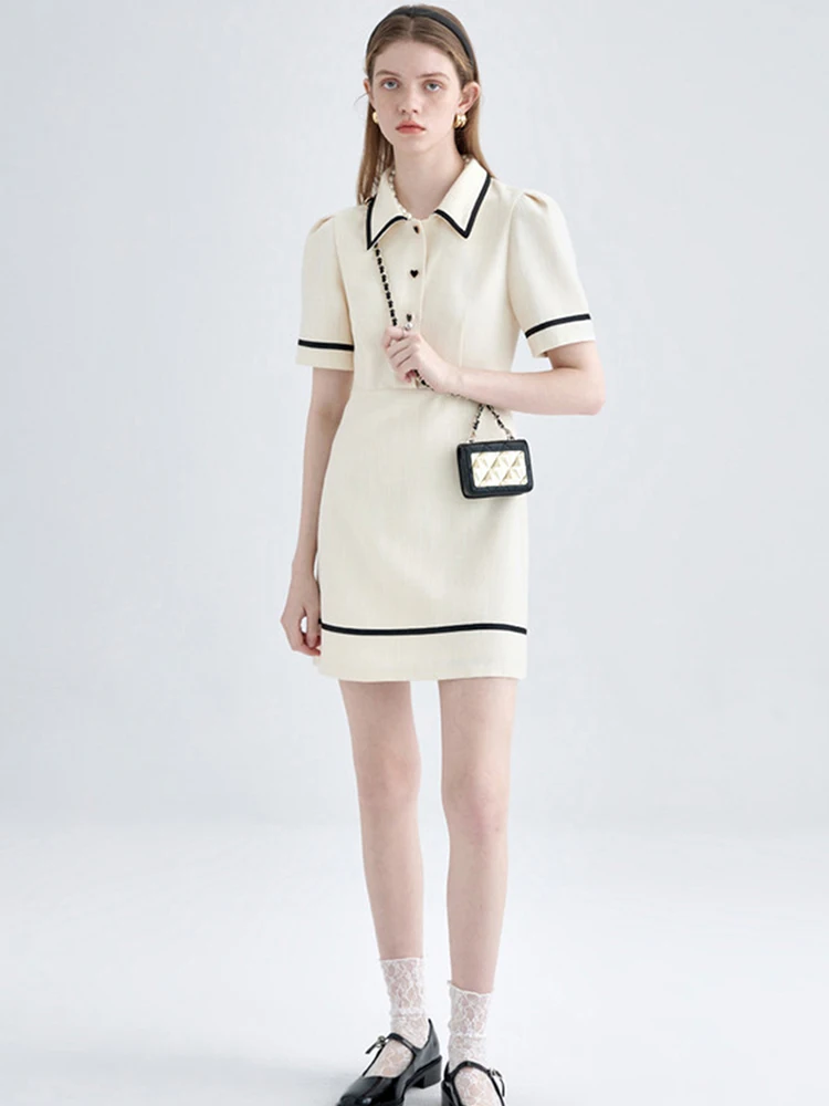 Летнее платье-рубашка поло с коротким рукавом женское модное платье в стиле