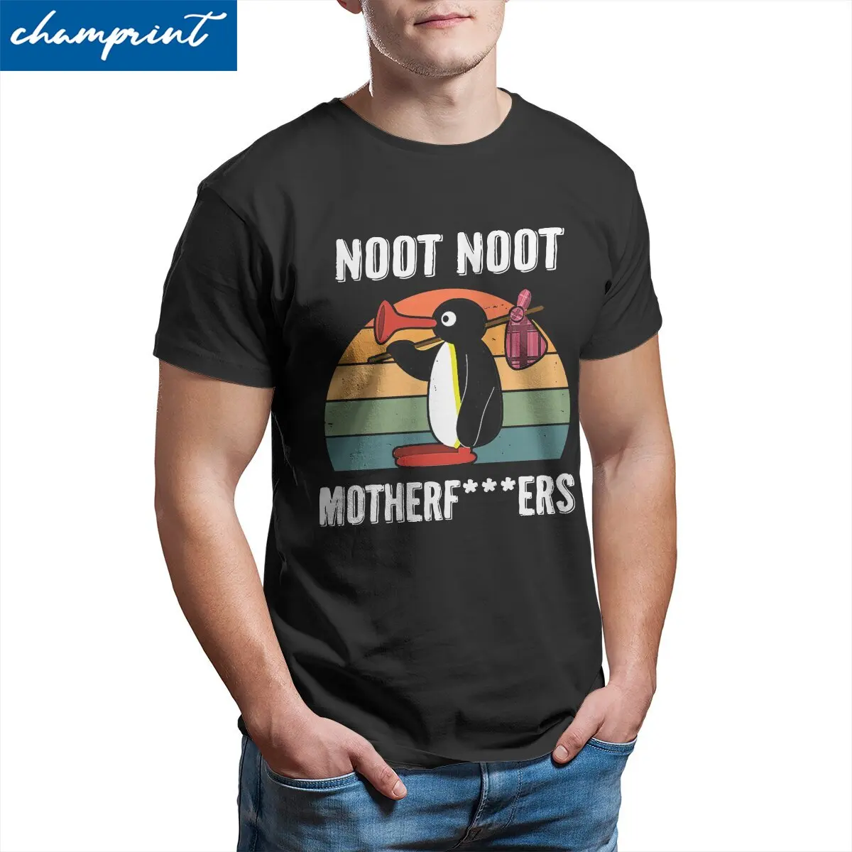 

Men's Noot Noot Pingu Retro Funny T Shirt Aesthetic Ulzzang Cute Graphic 100% Cotton Clothes Unique Tees Gift Idea T-Shirts