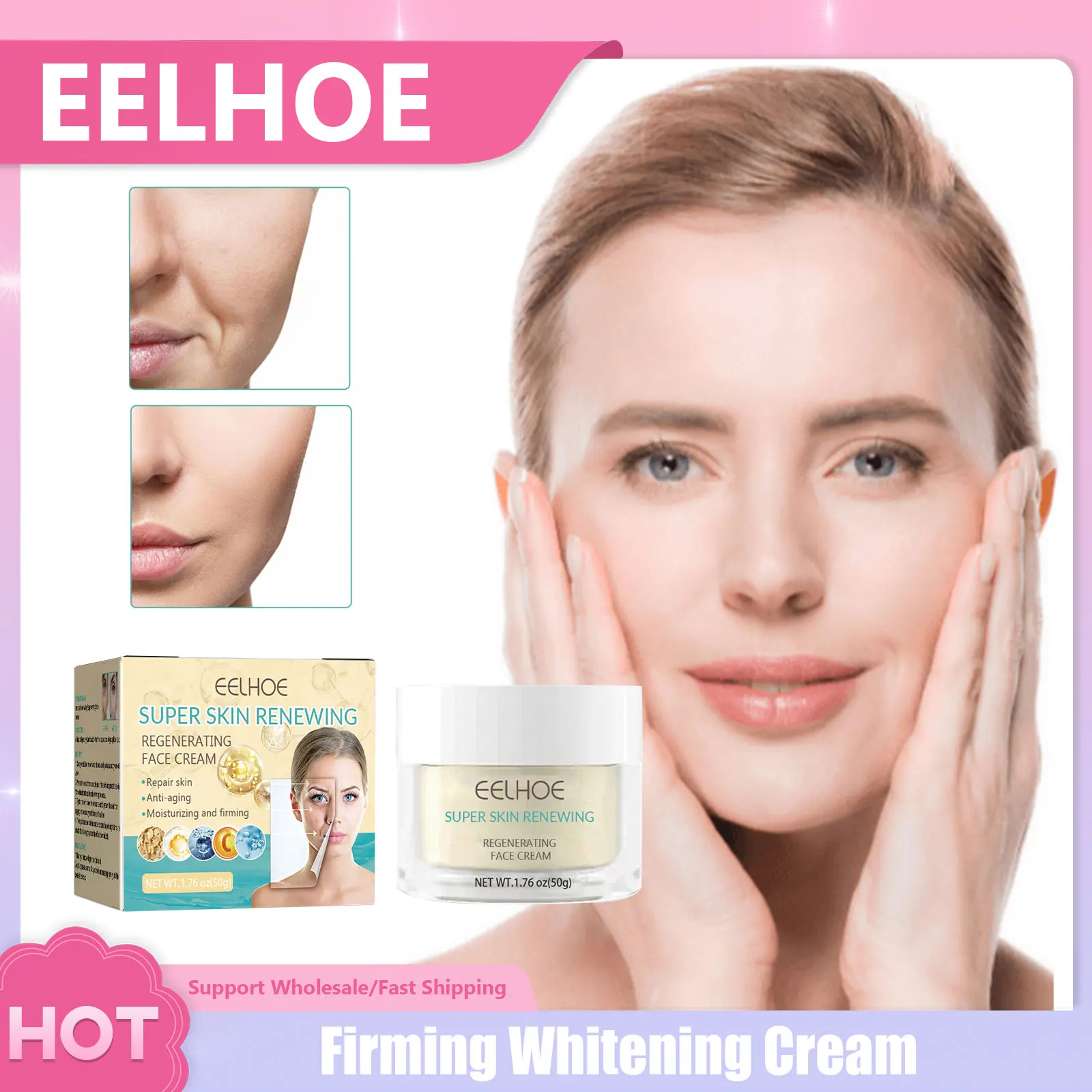 

Instant Wrinkle Cream Whitening Deep Moisturizing Firming Anti Aging Nourish Brighten Skin Fine Lines Dark Spots Face Care Cream